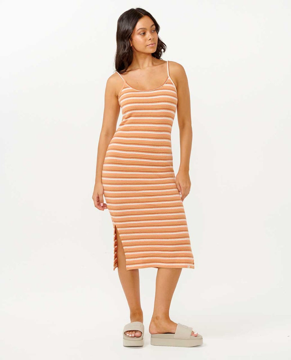rip curl bobbi stripe midi dress Rip Curl Bobbi Stripe Midi Dress Blush XS at Amazon Women's Clothing store