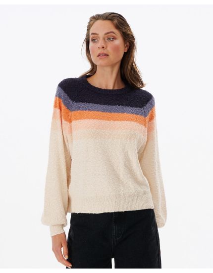 Melting Waves Sweater in Off White