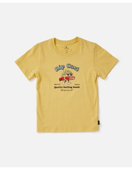 Micro Waves Art Tee - Boys (1-8 Years) in Butter Yellow