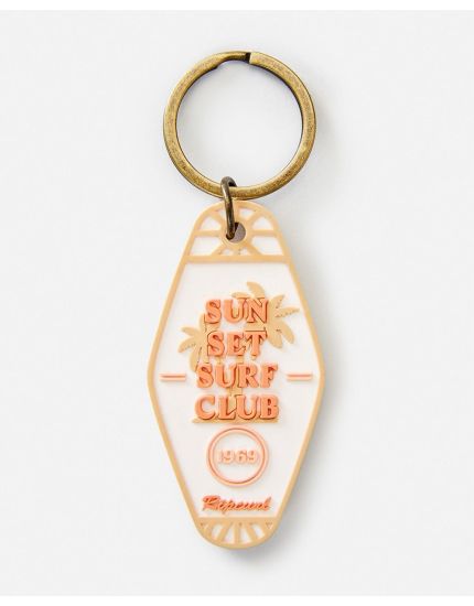 Sunset Surf Club Keyring in Off White