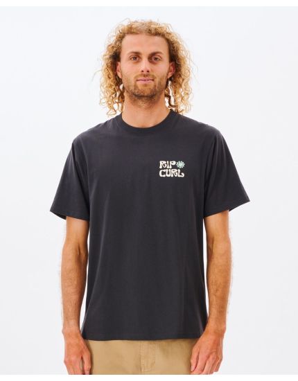 Saltwater Culture Organic Matters Tee in Washed Black