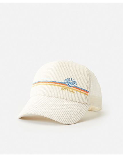 Revival Cord Trucker Hat in Off White