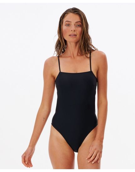 Classic Surf Crossback Good Coverage One Piece in Black