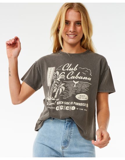 Club Cabana Relaxed Tee - Washed Black