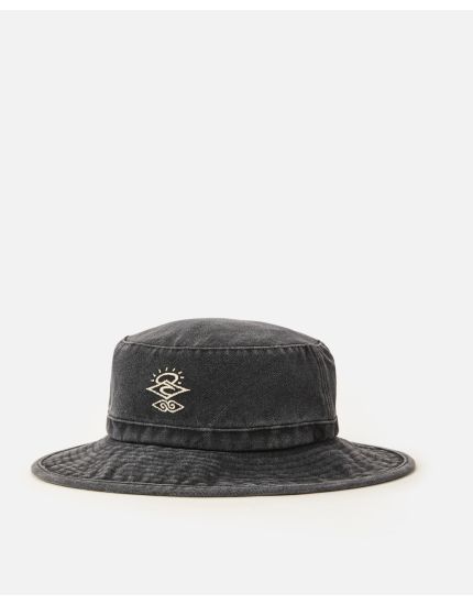 Searcher Mid Brim Hat in Washed Black