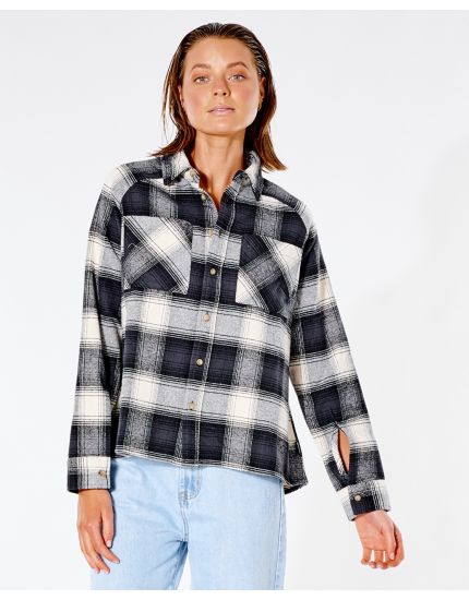 Count Flannel Shirt in Washed Black